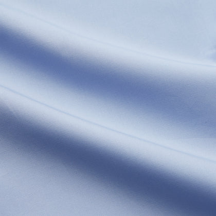 Tailored Fit Blue Cotton Shirt with Kent Collar and Double Cuffs Image 3