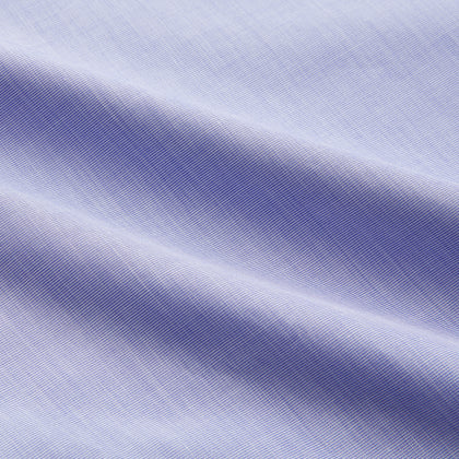 Tailored Fit Blue End-on-End Cotton Shirt with Kent Collar and Double Cuffs Image 3