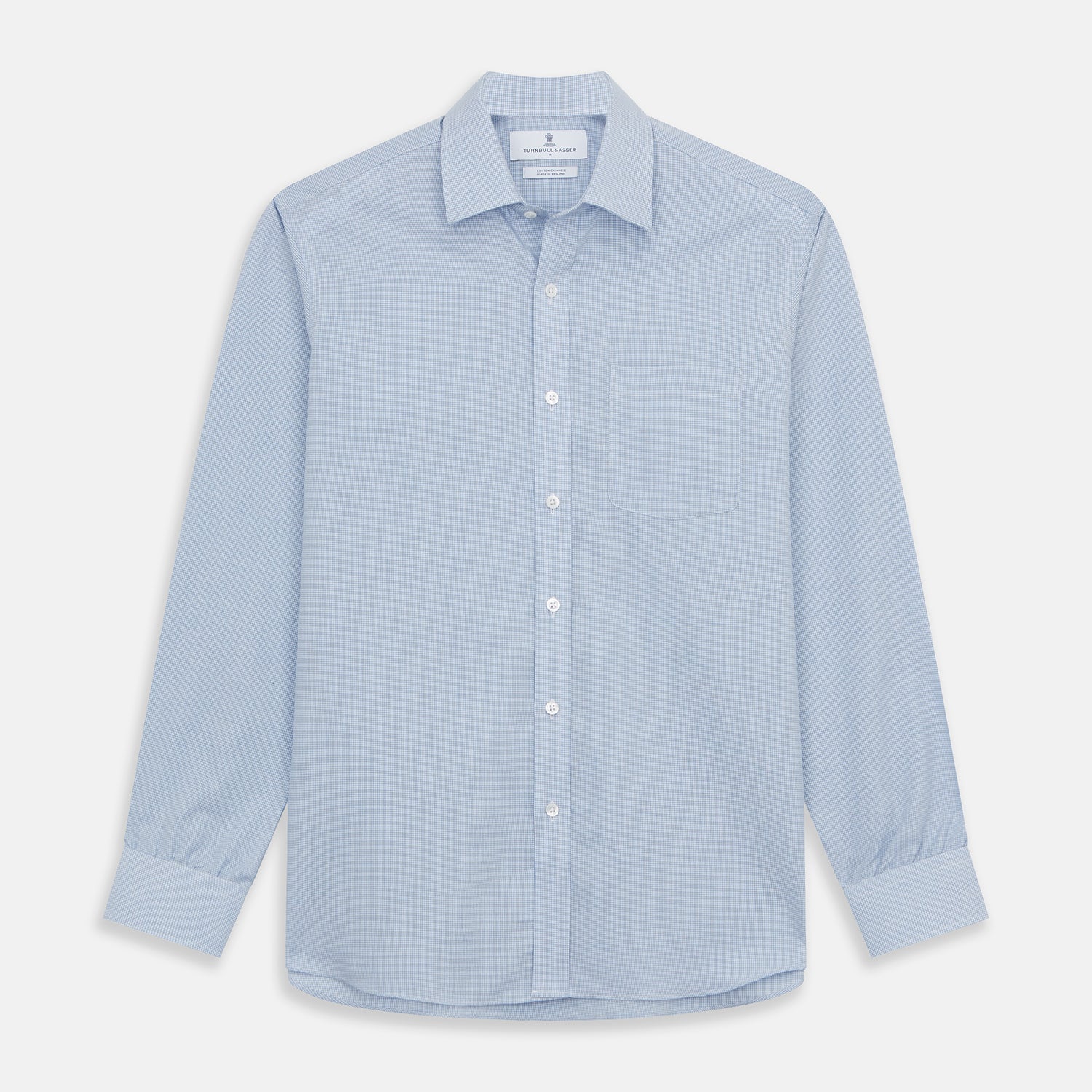 Blue Weekend Fit Cotton-Cashmere Finch Shirt With Derby Collar And Chest Pocket