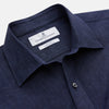 Navy Weekend Fit Linen Finch Shirt With Derby Collar And Chest Pocket