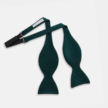 Forest Green Plain Satin Silk Bow Tie