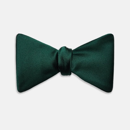 Forest Green Plain Satin Silk Bow Tie