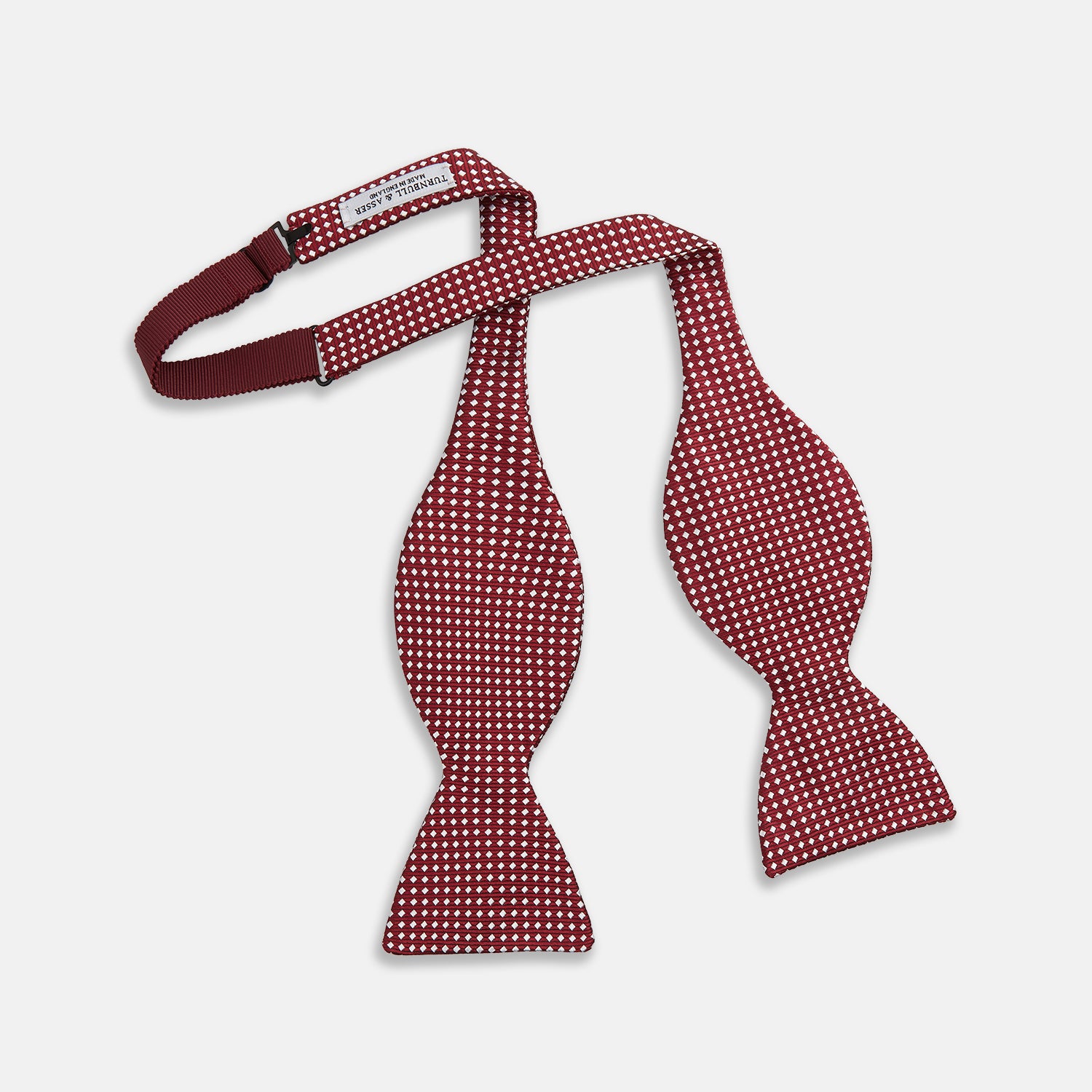 Burgundy and White Diamond Silk Bow Tie | Turnbull & Asser