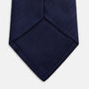 Long Navy Herringbone Silk Tie