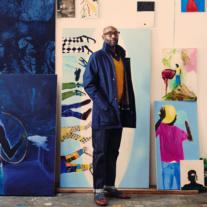 Navy Dry-Waxed Cotton Field Jacket