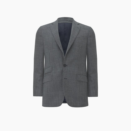 Grey Prince of Wales Check Wool Hopsack Jacket Image 2