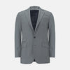 View 1 of product The Dove Grey Escorial Lightweight Wool Jacket by Turnbull & Asser features soft Escorial wool, a notched lapel, two front buttons, three pockets, and a single chest pocket, shown against a plain white background.