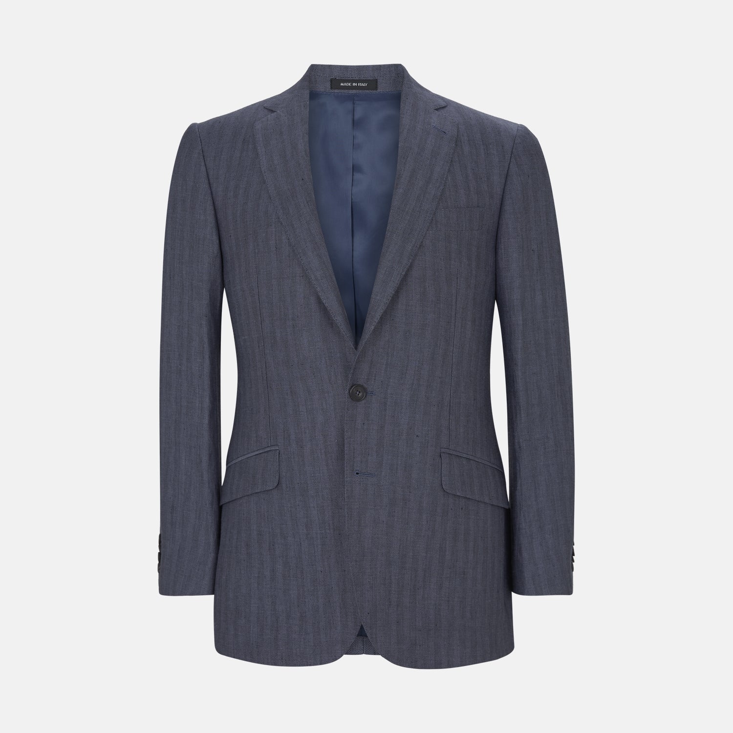 Benedict Blue Linen Herringbone Jacket