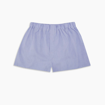 Blue End-On-End Cotton Boxer Shorts Image 2