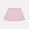 View 1 of product The Turnbull & Asser Pink End-On-End Cotton Boxer Shorts feature a light pink hue, elasticated waistband, and relaxed fit, shown against a plain white background.