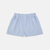 View 1 of product Turnbull & Asser Light Blue Bengal Stripe Cotton Boxer Shorts with an elastic waistband, shown against a plain white background.