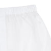 View 2 of product The Turnbull & Asser White Two-Fold 200 Cotton Boxer Shorts feature an elastic waistband and are crafted for superior breathability, shown flat on a plain light background.