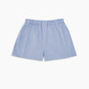 View 2 of product Turnbull & Asser Plain Blue Sea Island Quality Cotton Boxer Shorts feature premium soft cotton and an elastic waistband, shown flat against a white background.