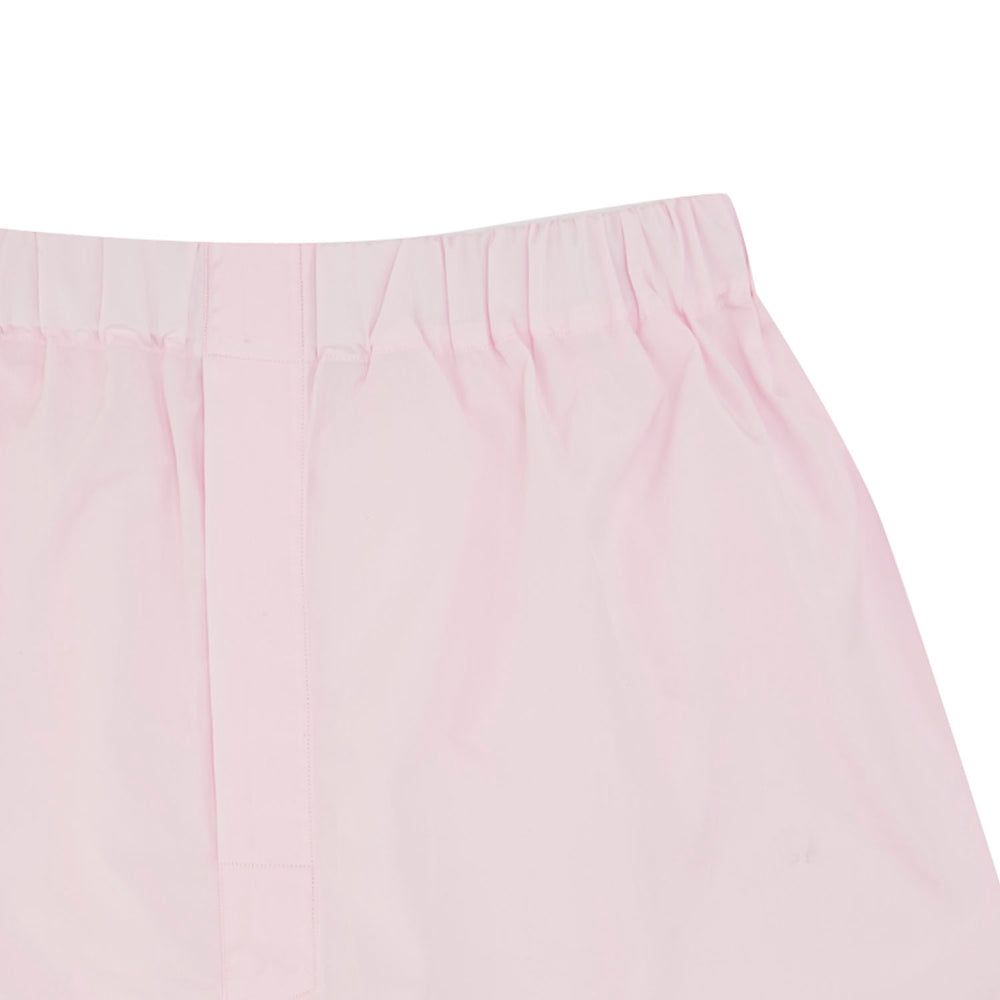 Turnbull & Asser Pink Sea Island Quality Cotton Boxer Shorts, made from soft cotton with an elastic waistband, shown on a plain white background.