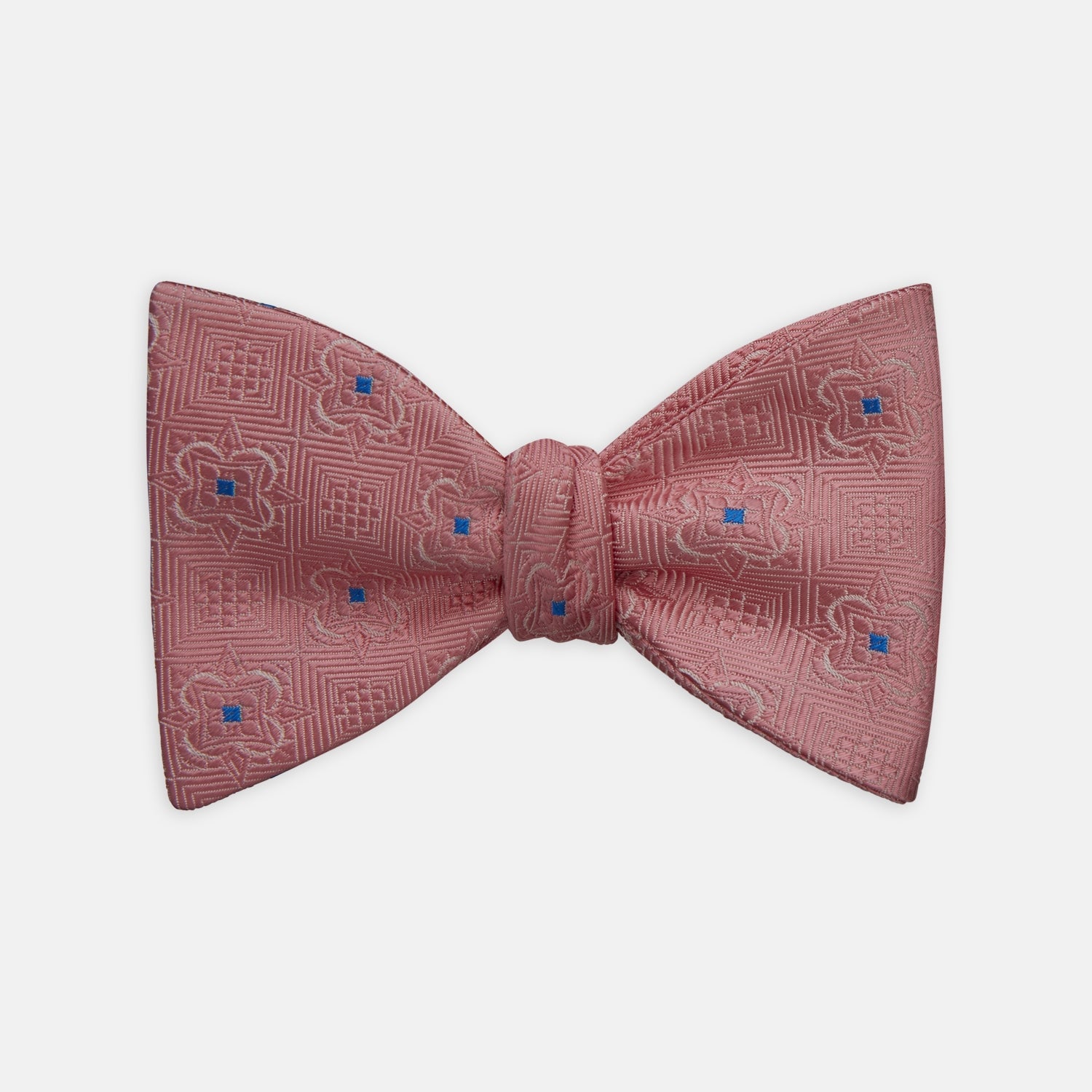 Pink Flower Mosaic Silk Bow Tie