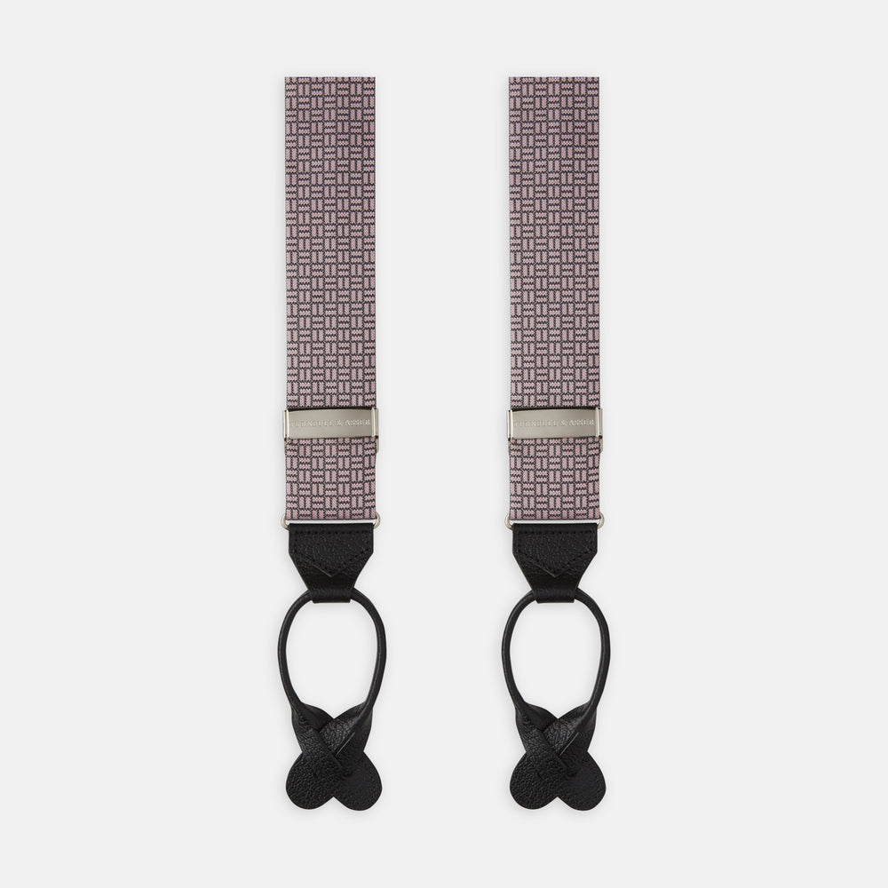 Pink Geometric Adjustable Silk Braces