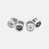 View 1 of product Reversible White and Smoke Mother-of-Pearl Dress Studs by Turnbull & Asser, featuring round faces with light and dark tones—ideal for pairing with onyx cufflinks or silver accessories.