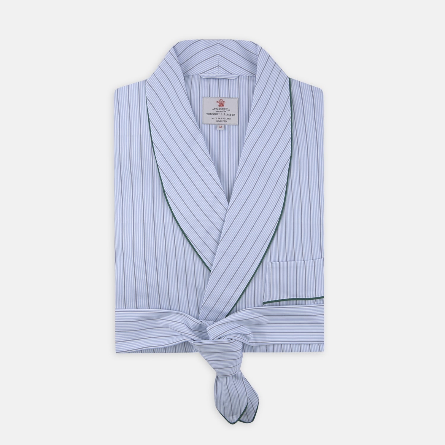 Sky Blue and Turquoise Pinstripe Cotton Gown