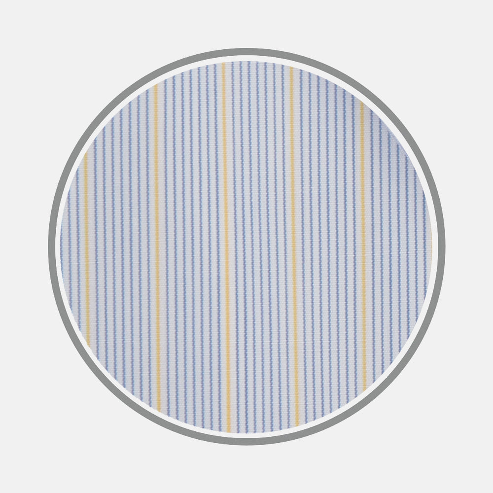Blue and Yellow Fine Stripe Cotton Fabric