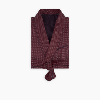 Burgundy Piped Silk Spot Gown Image 6