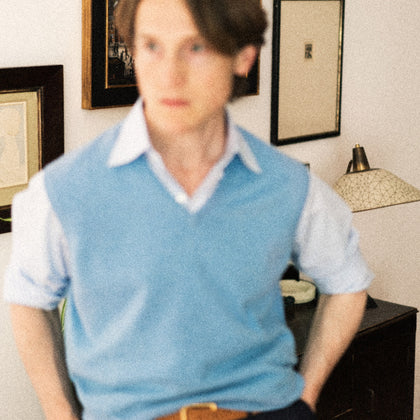 Sky Blue Fine Cashmere Slipover