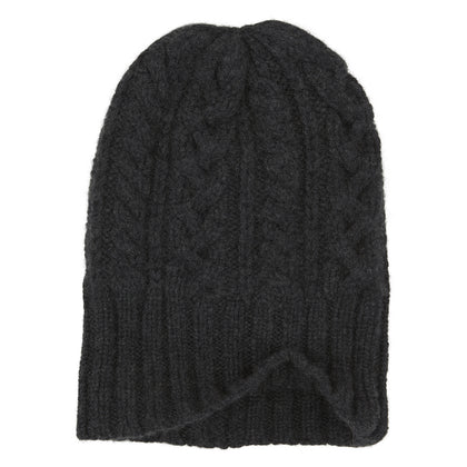 Charcoal Cable Knit Cashmere Hat