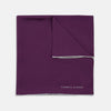 View 1 of product This elegant Plain Purple Silk Pocket Square with White piping by Turnbull & Asser is the perfect suit accessory for the discerning gentleman.