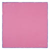 View 2 of product The Rose and Navy Piped Silk Pocket Square by Turnbull & Asser features classic pink silk with navy edging, neatly folded to display both sides. Turnbull & Asser’s logo appears in white on the lower right corner for a refined finish.
