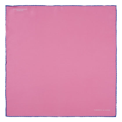 Rose and Navy Piped Silk Pocket Square Image 1