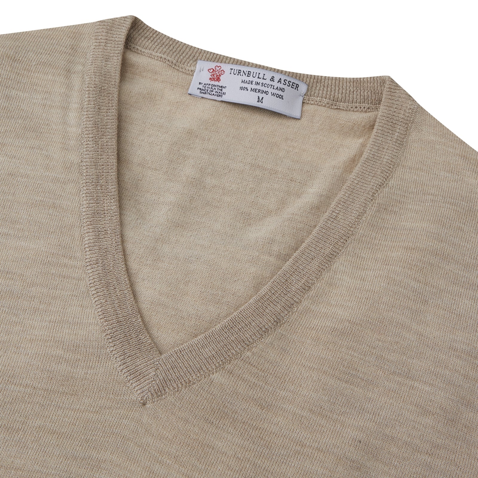 Camel Fine Merino V-Neck Jumper