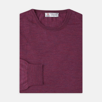 Plum Fine Merino Crew Neck Jumper