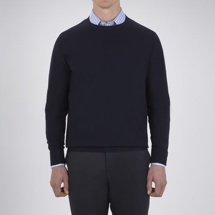 Indigo Crew Neck Merino Wool Jumper