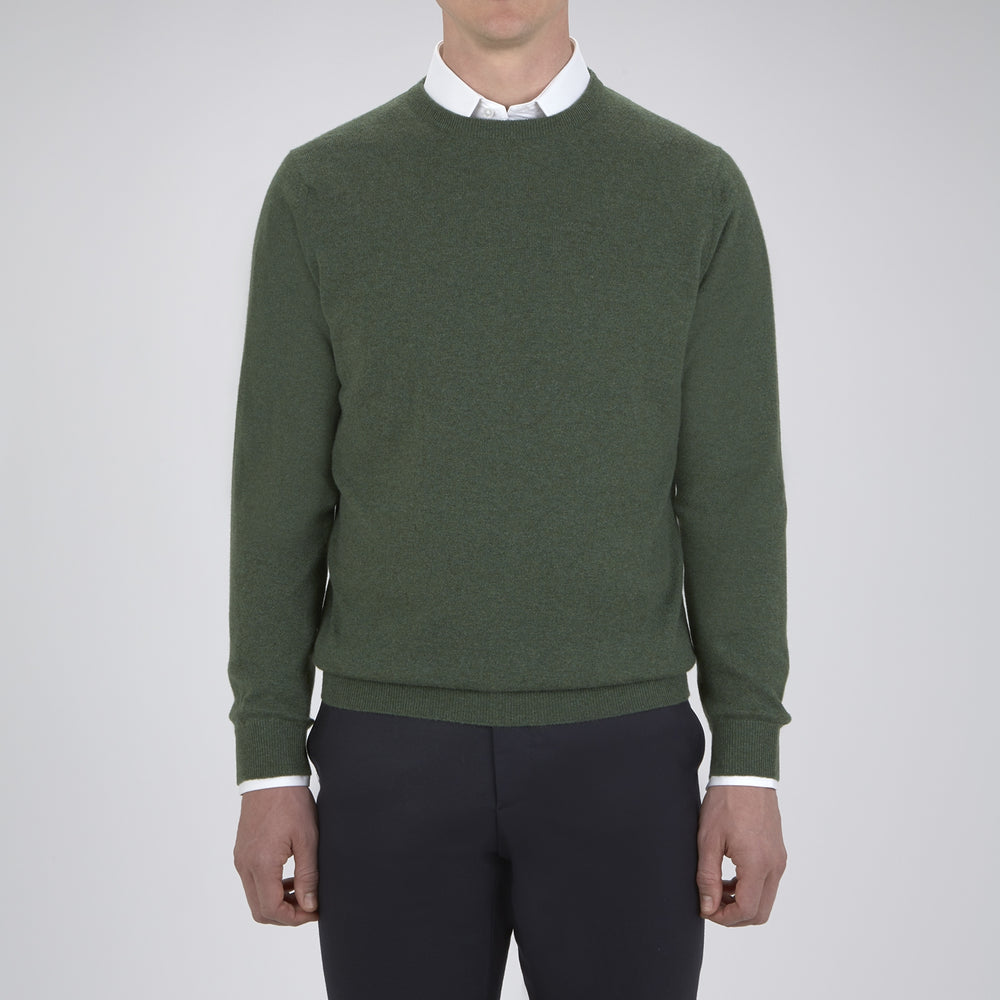 Green Crew Neck Cashmere Jumper