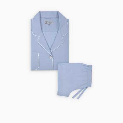 Ladies' Blue Cotton-Cashmere Pyjama Set Image 2