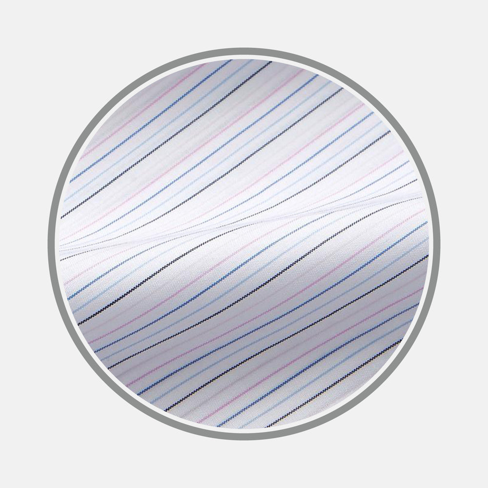 Blue Multi Stripe Cotton Fabric