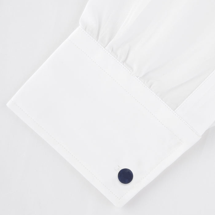 Reversible Navy and White Bulb Sterling Silver Cufflinks Image 3