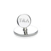 View 2 of product The Turnbull & Asser STERLING SILVER ART CUFFLINKS have oval faces with an engraved swirl pattern, finished elegantly against a plain white background.