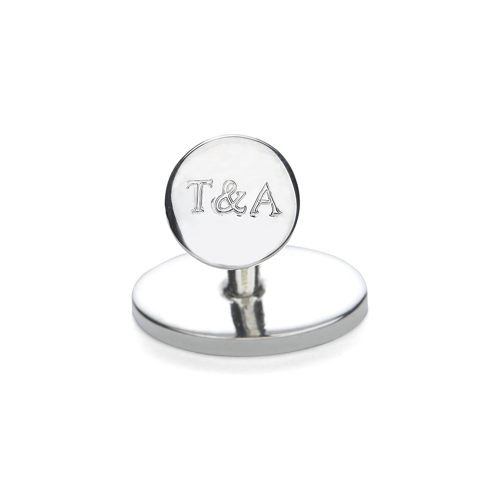 View 2 of product The Turnbull & Asser STERLING SILVER ART CUFFLINKS have oval faces with an engraved swirl pattern, finished elegantly against a plain white background.