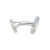 View 3 of product The Turnbull & Asser STERLING SILVER ART CUFFLINKS have oval faces with an engraved swirl pattern, finished elegantly against a plain white background.