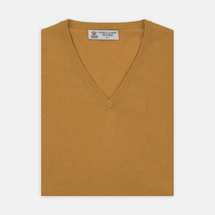 Sunflower Yellow V-Neck Cashmere Slipover
