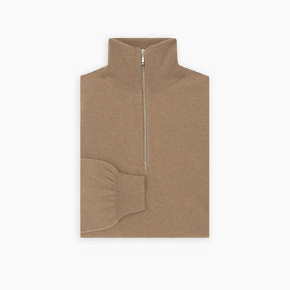 Natural Half-Zip Cashmere Jumper Image 4