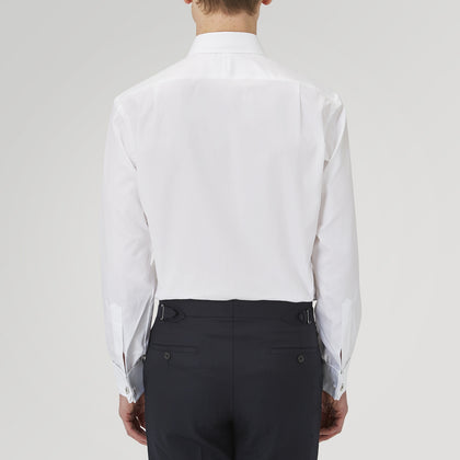 White Superfine Oxford Cotton Shirt with T&A Collar and Double Cuffs Image 2