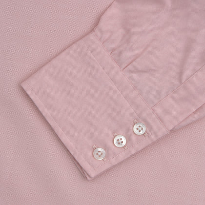 Pink Superfine Oxford Cotton Shirt with T&A Collar and Double Cuffs Image 3