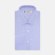 Light Blue Herringbone Sea Island Quality Cotton Shirt with T&A Collar and Double Cuffs