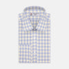 Blue and Yellow CrossCheck Shirt with T&A Collar and 3-Button Cuffs