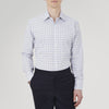 Blue and Yellow CrossCheck Shirt with T&A Collar and 3-Button Cuffs