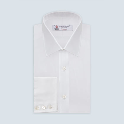 White Superfine Oxford Cotton Shirt with T&A Collar and 3-Button Cuffs