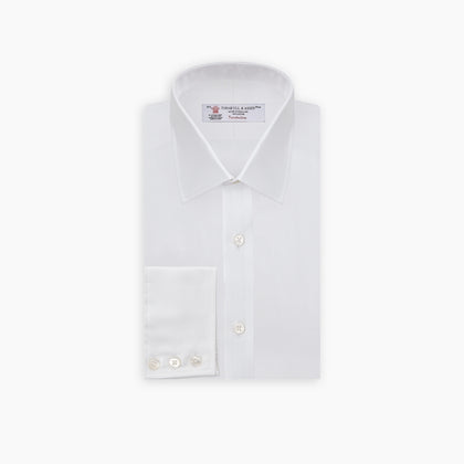 White Superfine Oxford Cotton Shirt with T&A Collar and 3-Button Cuffs Image 4