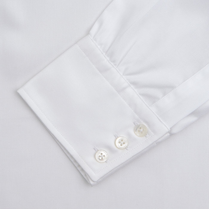 White Superfine Oxford Cotton Shirt with T&A Collar and 3-Button Cuffs Image 3