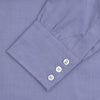 View 4 of product A Blue Superfine Oxford Cotton Shirt by Turnbull & Asser, featuring a T&A collar and 3-button cuffs, is displayed against a plain white background.